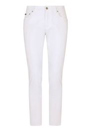 Dolce & Gabbana Jeans slim con placca logo - Bianco