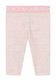 Dolce & Gabbana Kids Leggings con stampa - Rosa