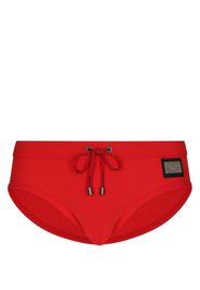 Dolce & Gabbana logo-plaque swim trunks - Rosso