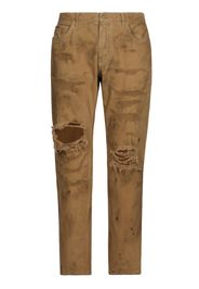 Dolce & Gabbana Jeans slim con effetto vissuto - Marrone