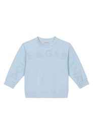 Dolce & Gabbana Kids Felpa con logo goffrato - Blu