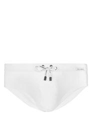 Dolce & Gabbana logo-patch swim trunks - Bianco