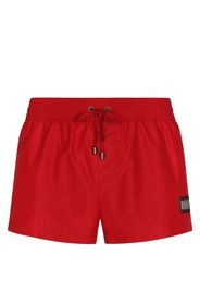 Dolce & Gabbana logo-plaque swim shorts - Rosso