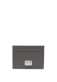 Dolce & Gabbana logo-plaque leather cardholder - Grigio