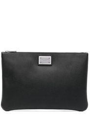 Dolce & Gabbana logo-plaque clutch bag - Nero