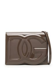 Dolce & Gabbana DG Logo patent leather crossbody bag - Marrone