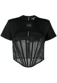 Dolce & Gabbana logo-plaque cropped top - Nero