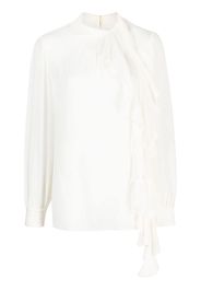 Dolce & Gabbana frilled-trim silk blouse - Bianco