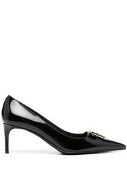 Dolce & Gabbana logo-plaque 75mm leather pumps - Nero