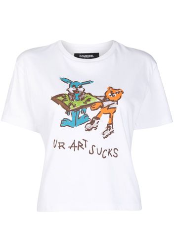 DOMREBEL Ur Art Sucks print T-shirt - Bianco