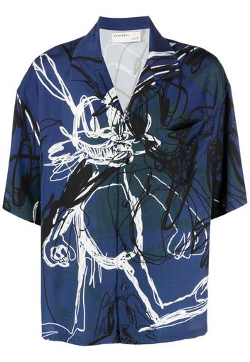 DOMREBEL abstract-print short-sleeve shirt - Blu