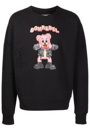 DOMREBEL Felpa a girocollo Punk Bear - BLACK