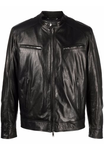 Dondup zipped down leather jacket - Nero