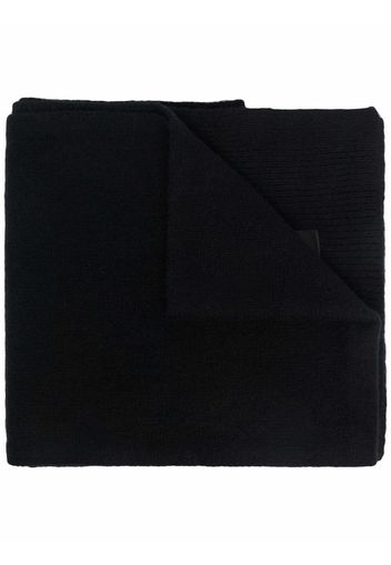 DONDUP logo-patch knitted scarf - Nero