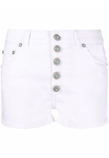 DONDUP gemstone-embellished high-waisted shorts - Bianco