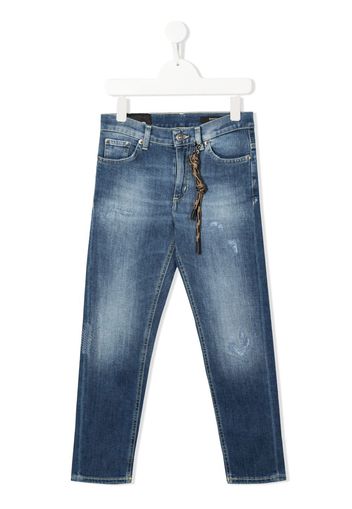 DONDUP KIDS distressed straight-leg jeans - Blu