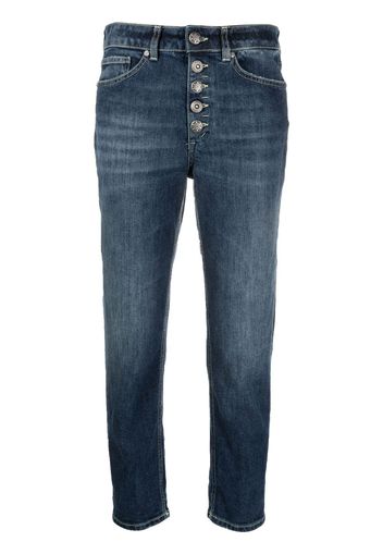 DONDUP bleach-effect high-waisted jeans - Blu