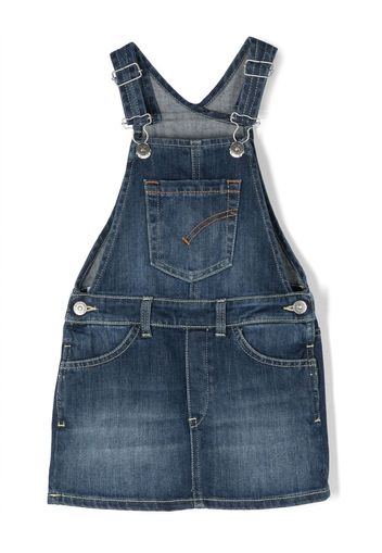 DONDUP KIDS logo-patch denim dress - Blu