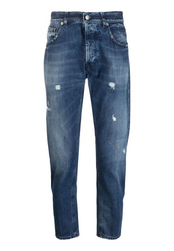 DONDUP distressed-detail straight-leg jeans - Blu