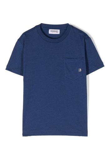 DONDUP KIDS logo-plaque detail T-shirt - Blu