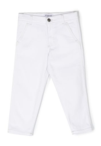 DONDUP KIDS logo-detail denim trousers - Bianco