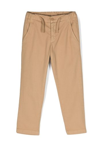 DONDUP KIDS drawstring straight-leg trousers - Marrone