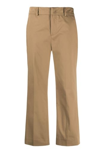 DONDUP cropped cotton trousers - Marrone