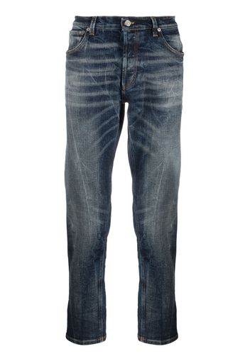 DONDUP whiskering-effect cotton jeans - Blu