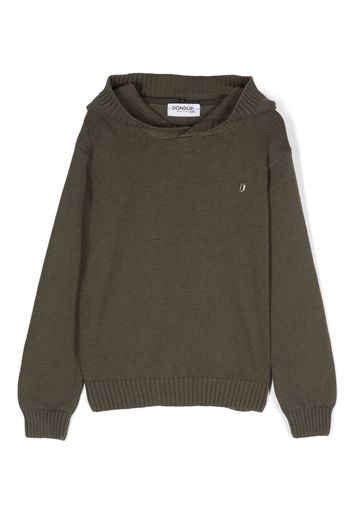 DONDUP KIDS logo-patch knitted top - Verde