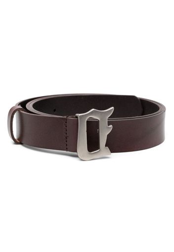 DONDUP logo-plaque leather belt - Marrone