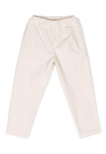 DONDUP KIDS cotton-blend elasticated-waist trousers - Bianco
