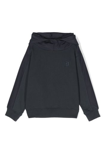 DONDUP KIDS logo-embroidered cotton hoodie - Blu