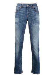 Dondup whiskered-thigh bleach-wash jeans - Blu