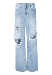 DONDUP distressed wide-leg jeans - Blu