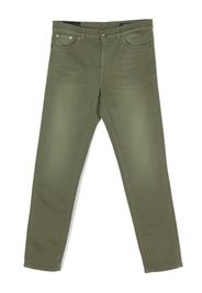 DONDUP KIDS stonewashed faded-effect trousers - Verde
