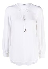 DONDUP tie-front long-sleeved blouse - Bianco