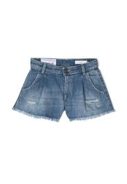 DONDUP KIDS logo-patch denim shorts - Blu