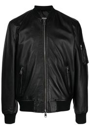 DONDUP leather bomber jacket - Nero