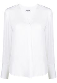 DONDUP logo-plaque V-neck blouse - Bianco