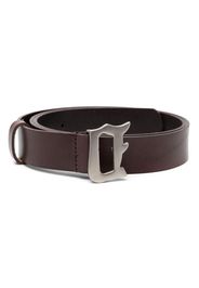 DONDUP logo-plaque leather belt - Marrone