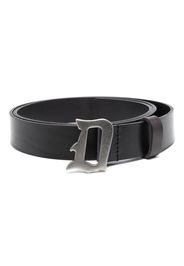 DONDUP logo-buckle leather belt - Nero