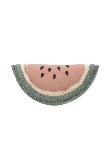 Donsje Nanoe Fruit watermelon-appliqué leather hair clip - Rosa