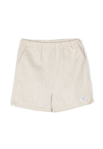 Donsje logo-patch linen shorts - Toni neutri