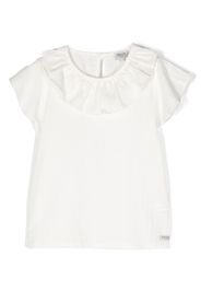 Donsje ruffle-collar cotton T-shirt - Bianco