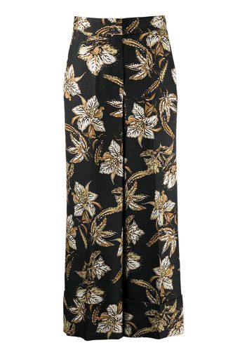 Dorothee Schumacher floral print cropped trousers - Nero