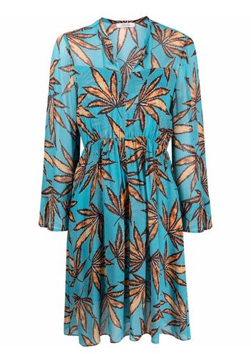 Dorothee Schumacher leaf pattern tunic dress - Blu