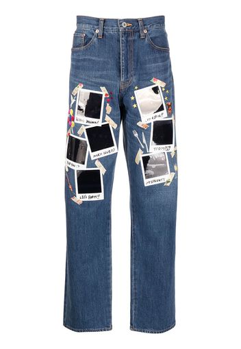 Doublet polaroid print straight leg jeans - Blu