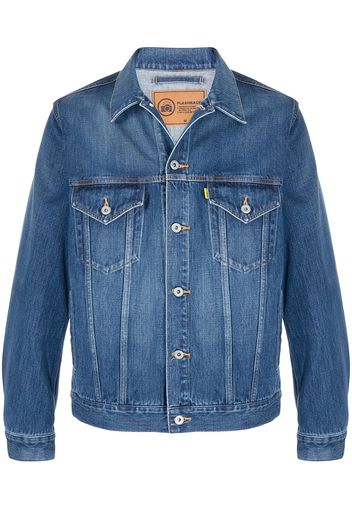 Doublet rear graphic print denim jacket - Blu