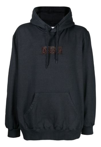 Doublet logo-patch cotton hoodie - Grigio