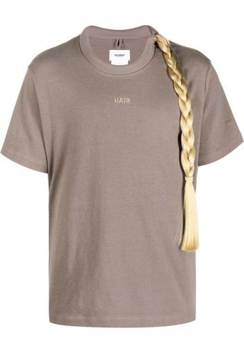 Doublet faux hair-detail T-shirt - Grigio